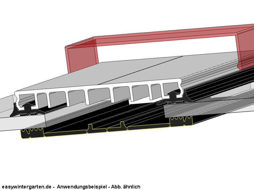 Mittelprofile Glasklemmprofile Komplettprofile Alu 100 mm